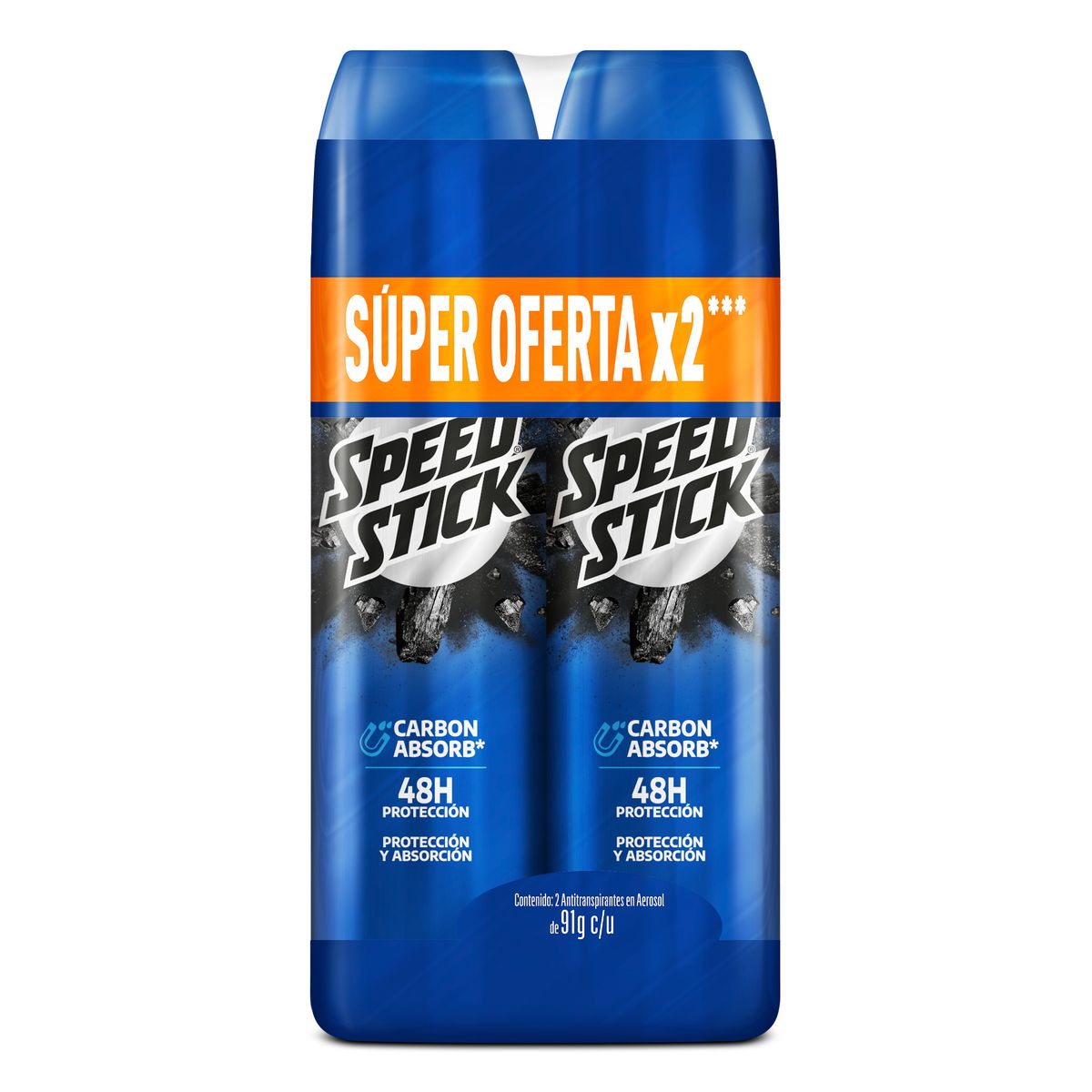SPEED STICK - Pack Desodorantes en Spray Speed Stick Carbon Absorb 2 x 91g