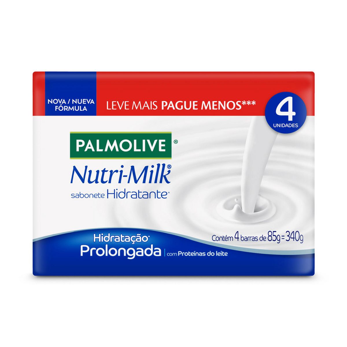 PALMOLIVE - Pack Jabón de Tocador Palmolive Nutri Milk Hidratación Prolongada 4 x 85 g