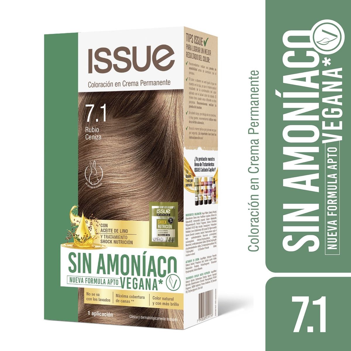 ISSUE - Coloración Issue Sin Amoniaco N° 7.1 Vegano