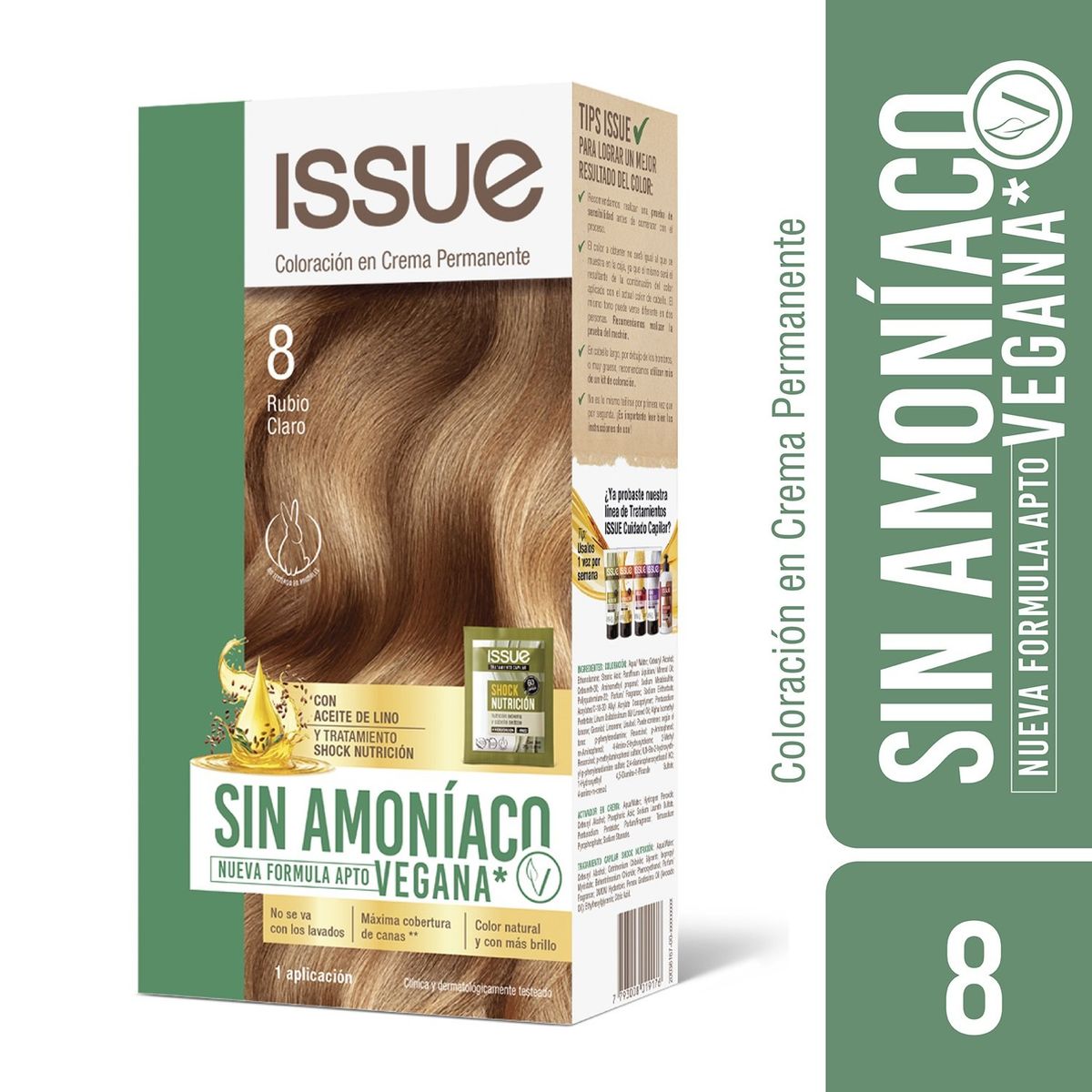 ISSUE - Coloración Issue Sin Amoniaco N° 8 Vegano