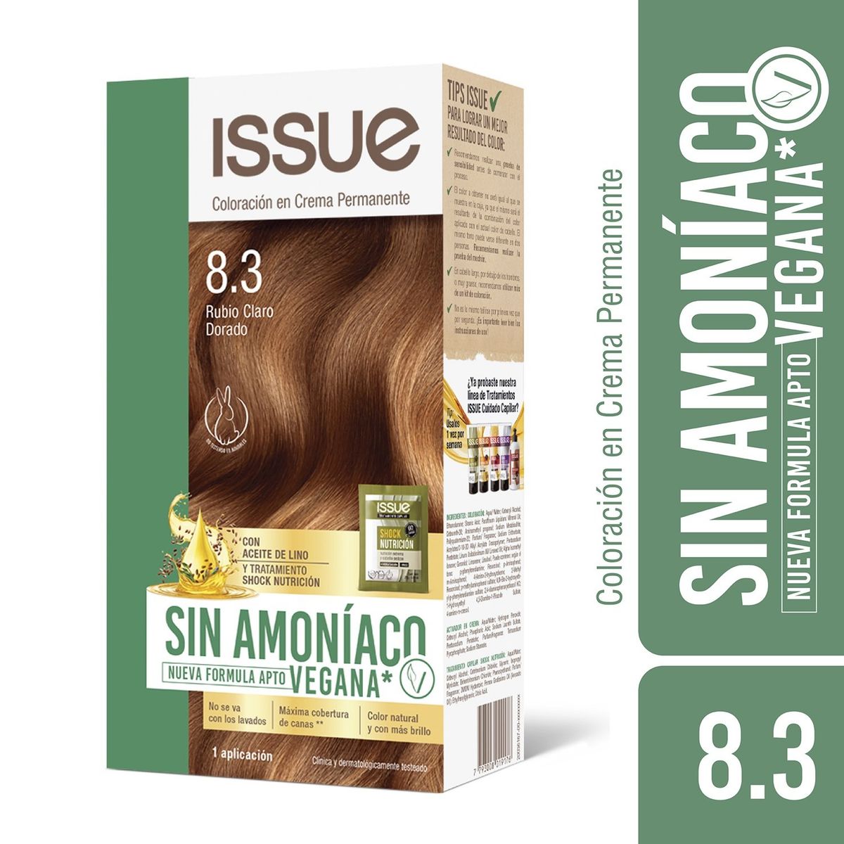 ISSUE - Coloración Issue Sin Amoniaco N° 8.3 Vegano