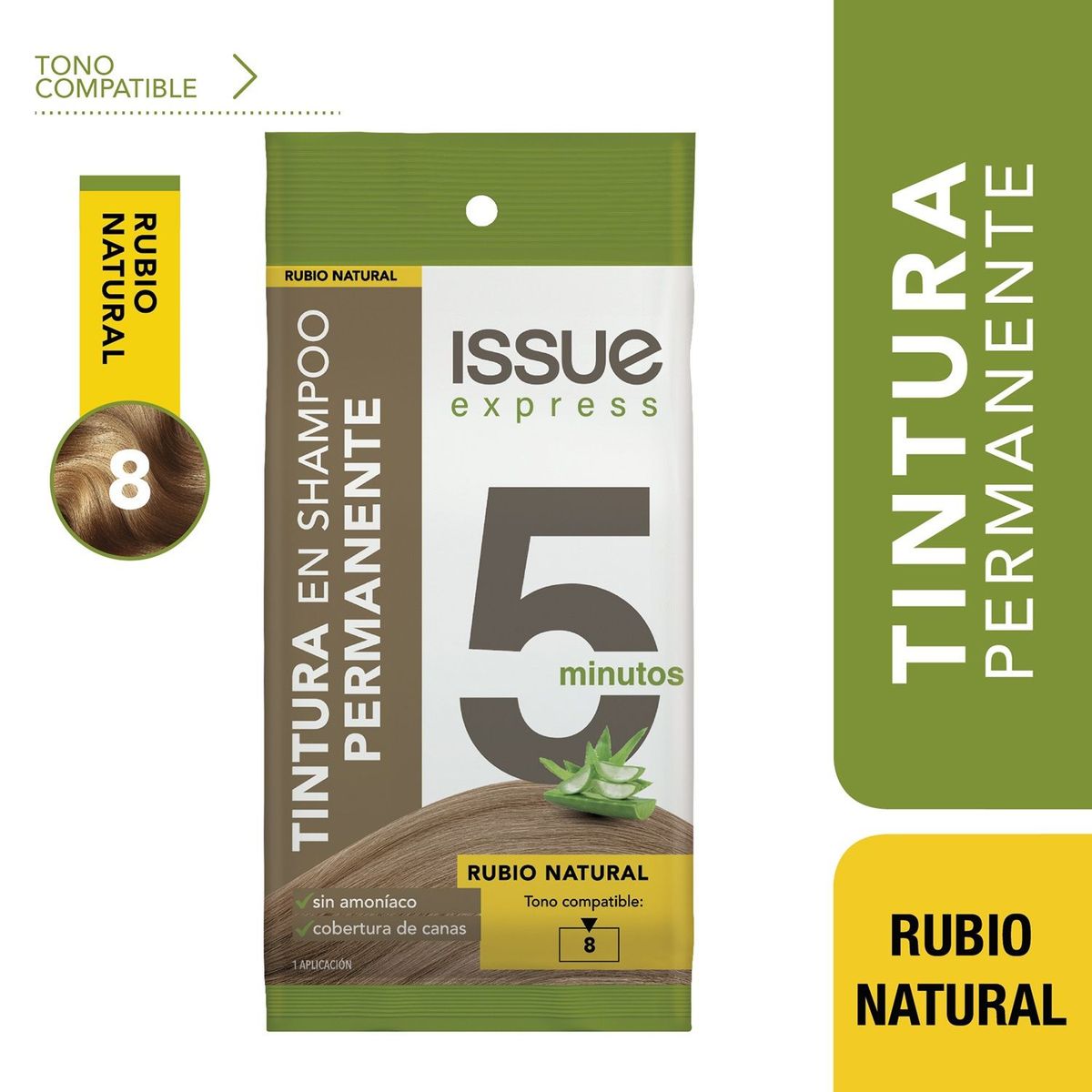 ISSUE - Tintura en Shampoo 5 Minutos Rubio Natural Issue Un