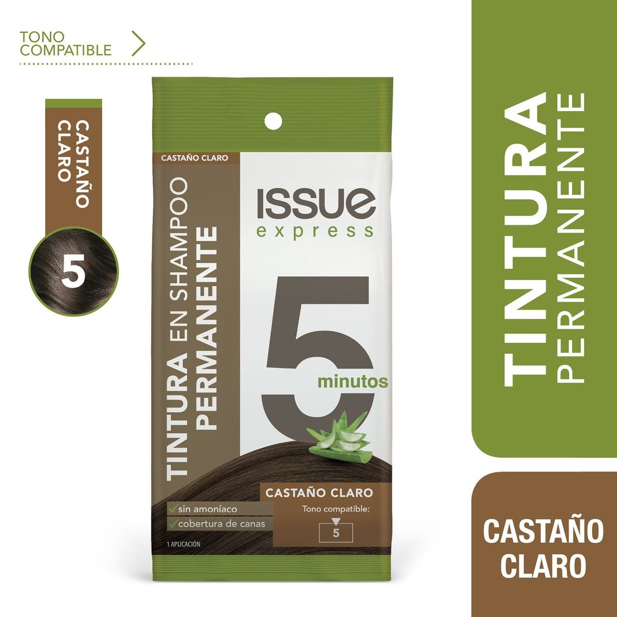ISSUE - Tintura en Shampoo 5 Minutos Castaño Claro Issue Un