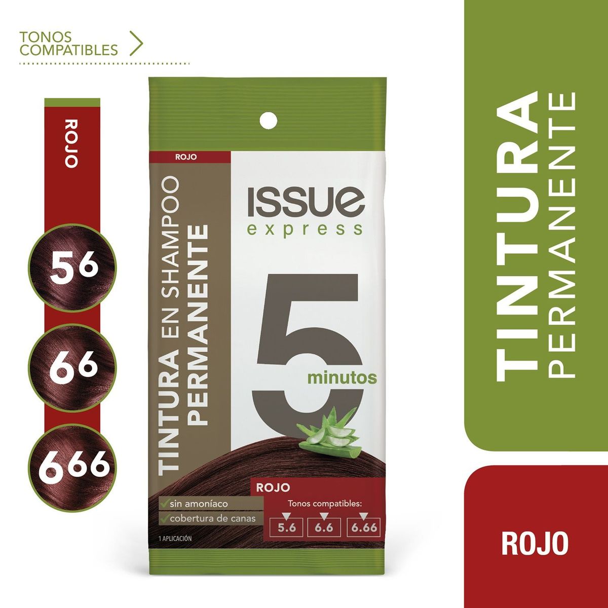 ISSUE - Tintura en Shampoo 5 Minutos Rojo Issue Un