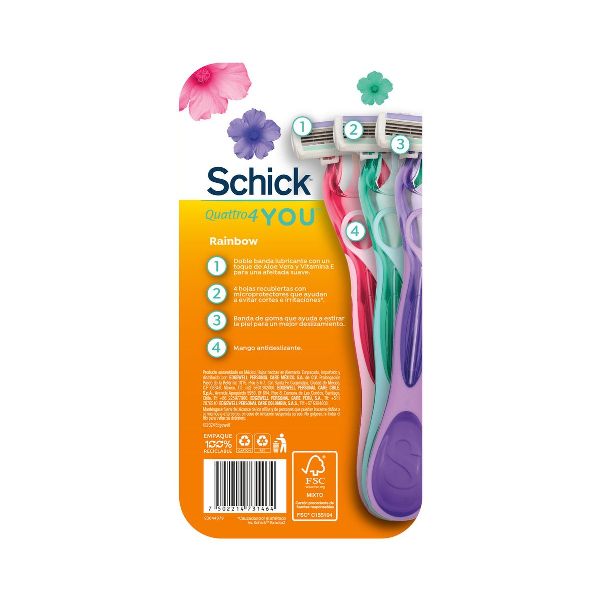 SCHICK - Máquina de Depilación Rainbow Schick 3 Un