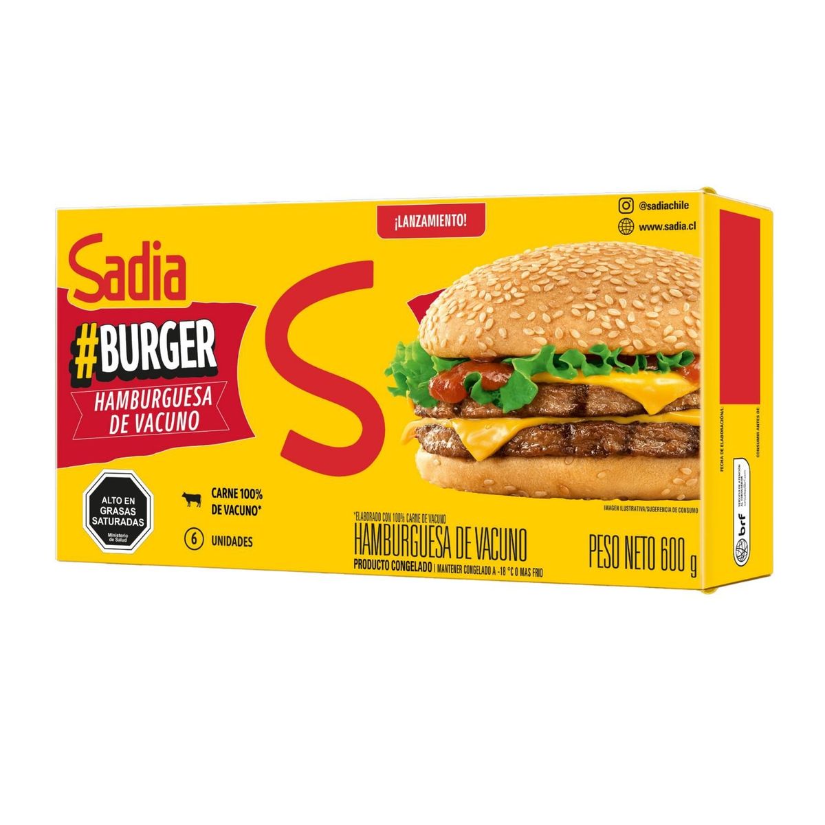 SADIA - Hamburguesa de Vacuno Congelada Sadia 6 x 100 g