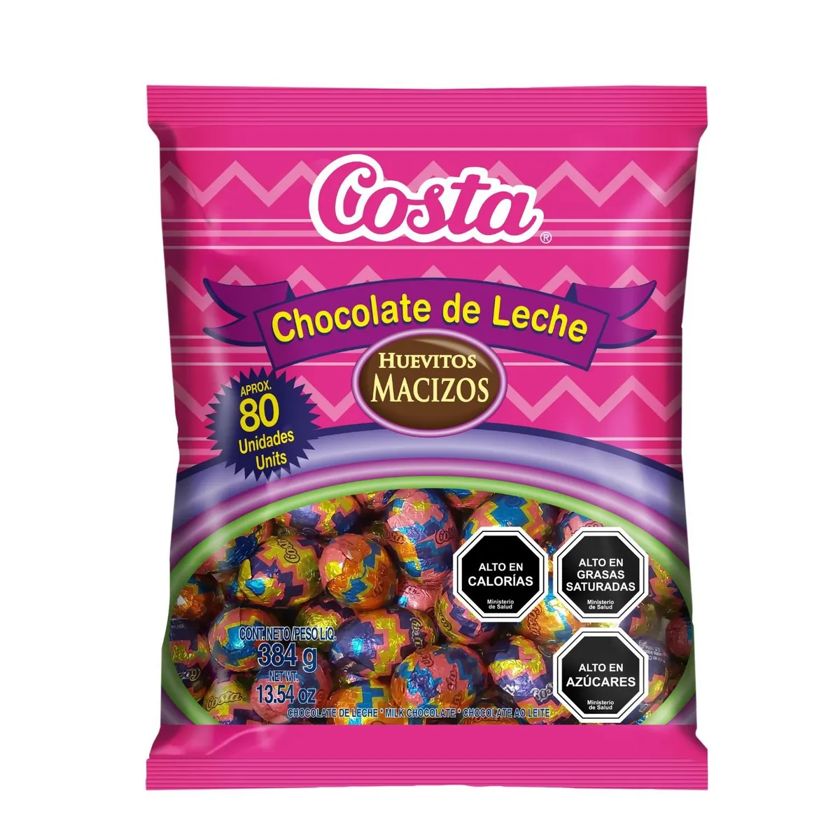 COSTA - Huevitos de Chocolate con Leche Macizos Bolsa Costa 384 g