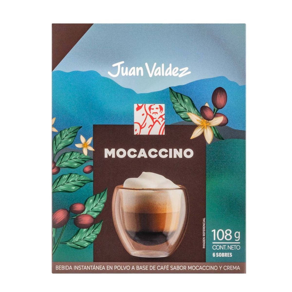JUAN VALDEZ - Café Instantáneo en Polvo Mocaccino Juan Valdez 6 Sobres