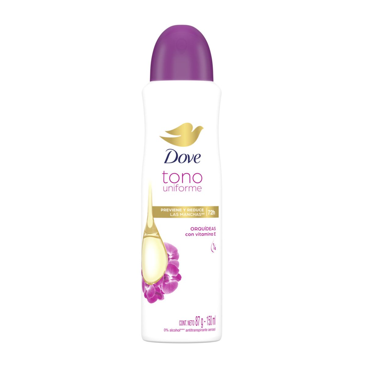 DOVE - Desodorante Antitranspirante Spray Dove Tono Uniforme Orquidea 150 ml