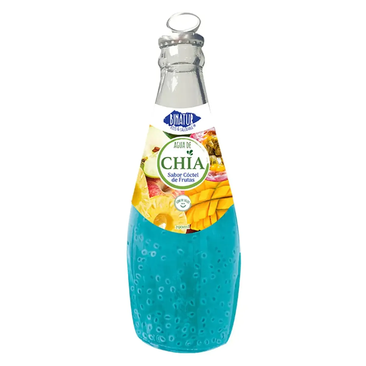 BINATUR - Agua de Chía Sabor Cóctel de Frutas Binatur 290 ml