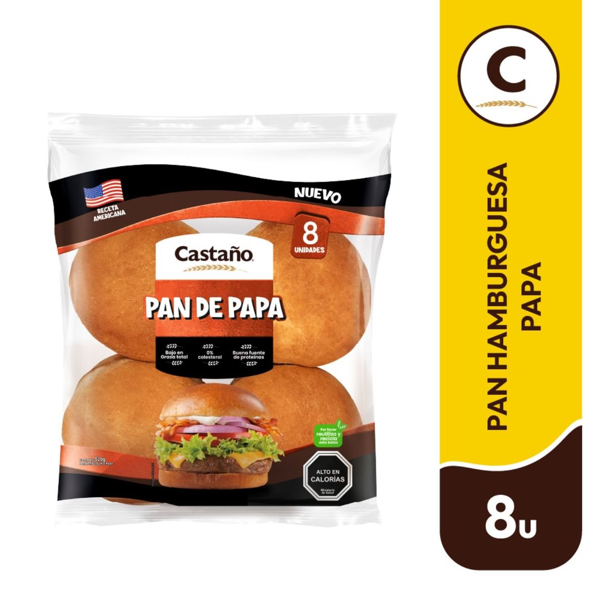CASTAÑO - Pan de Hamburguesa de Papa Castaño 8 Un