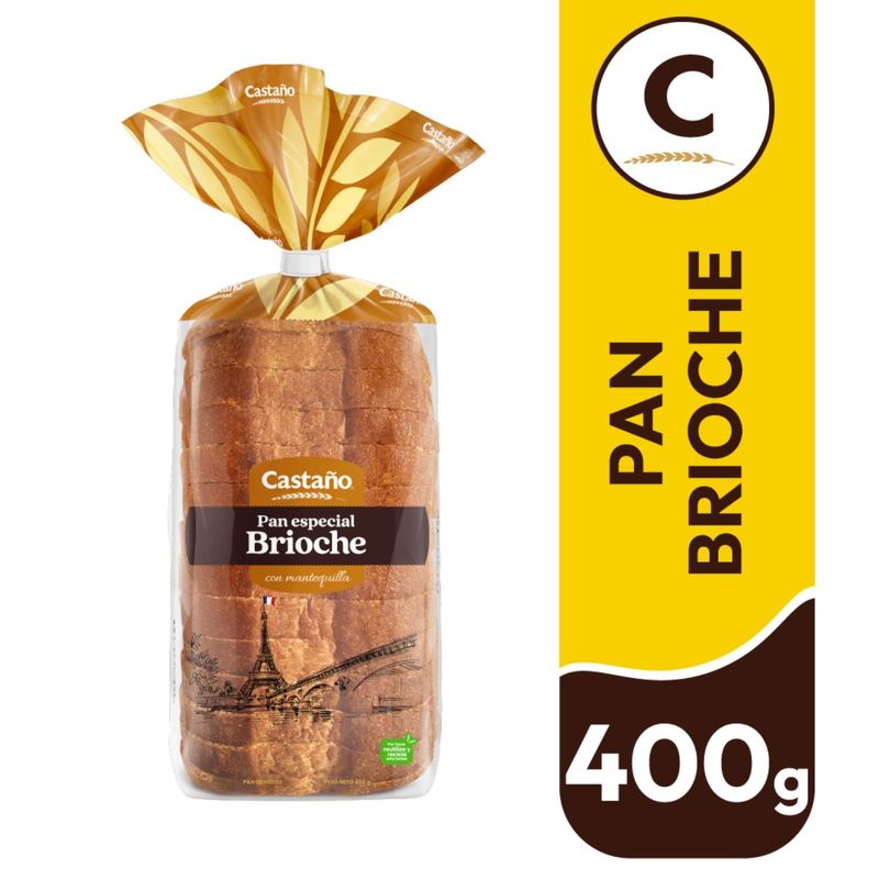 CASTAÑO - Pan de Molde Blanco Tipo Brioche Castaño 400 g