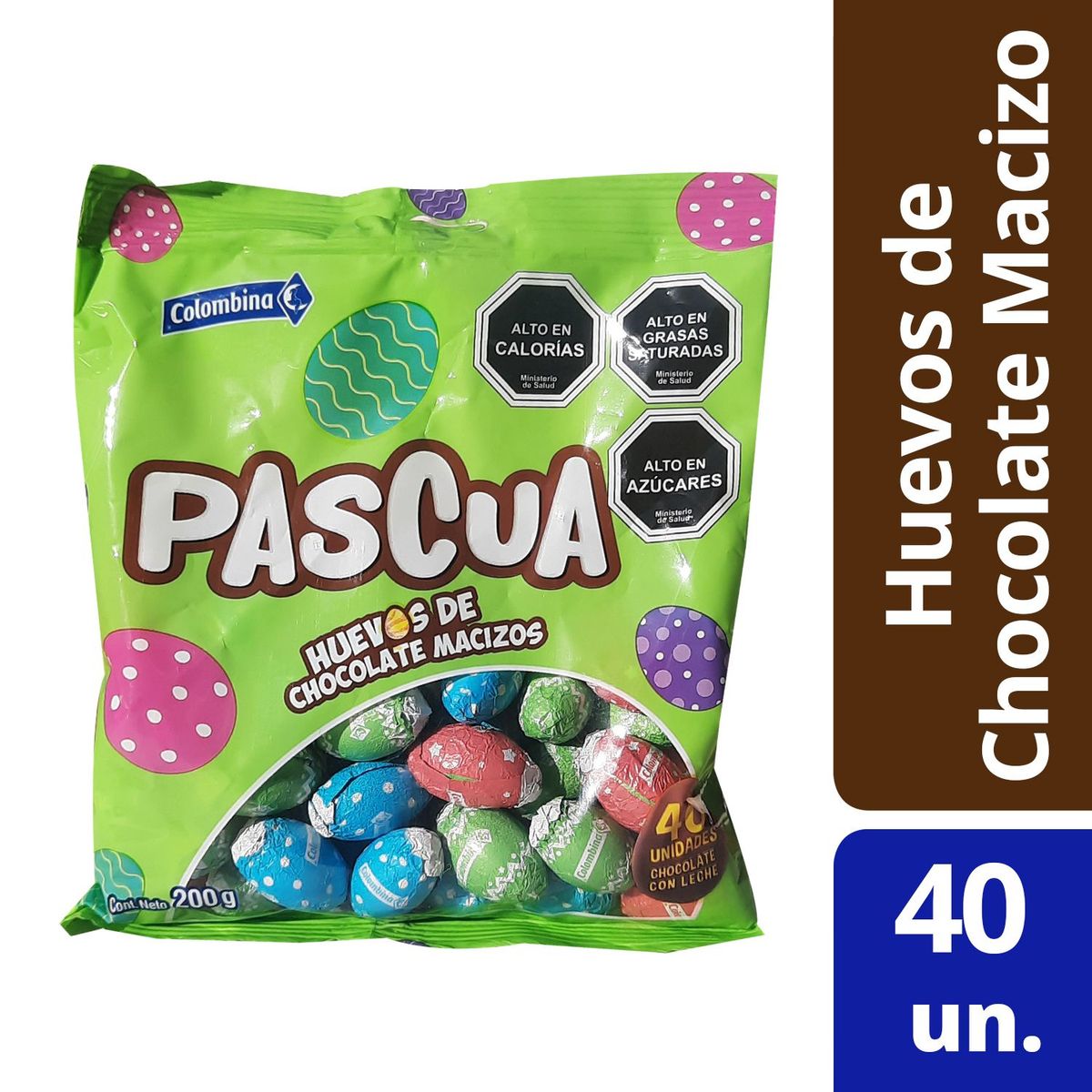 COLOMBINA - Huevos de Chocolate Macizos Colombina 200 g