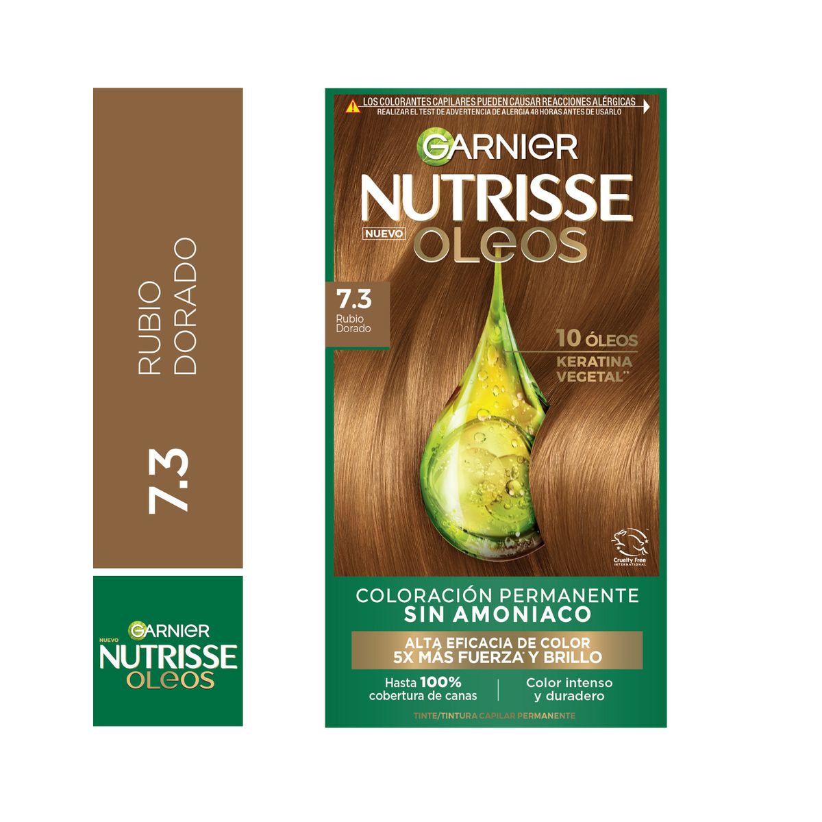 NUTRISSE - Tintura Nutrisse Oleos 7.3 Rubio Dorado 160 g