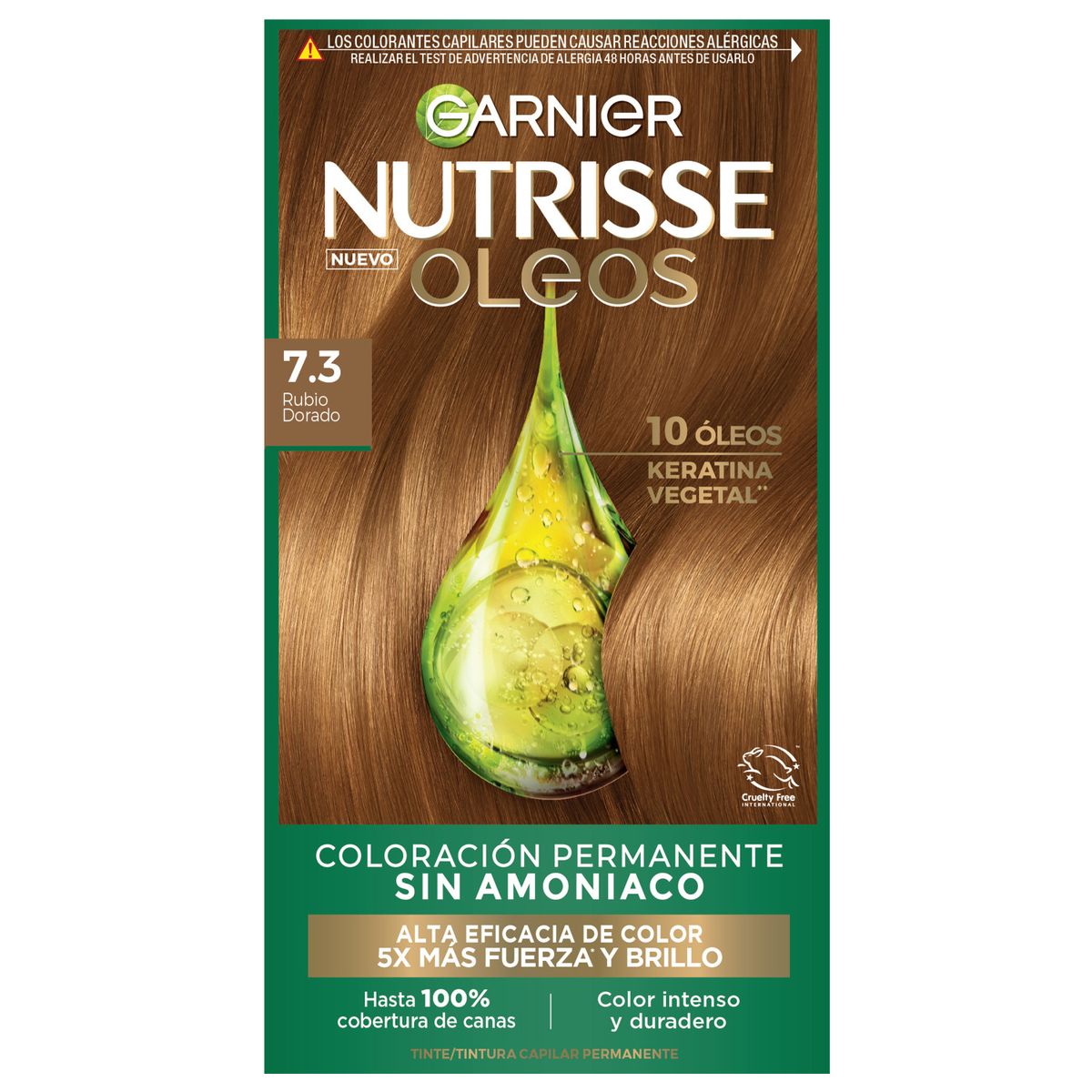 NUTRISSE - Tintura Nutrisse Oleos 7.3 Rubio Dorado 160 g