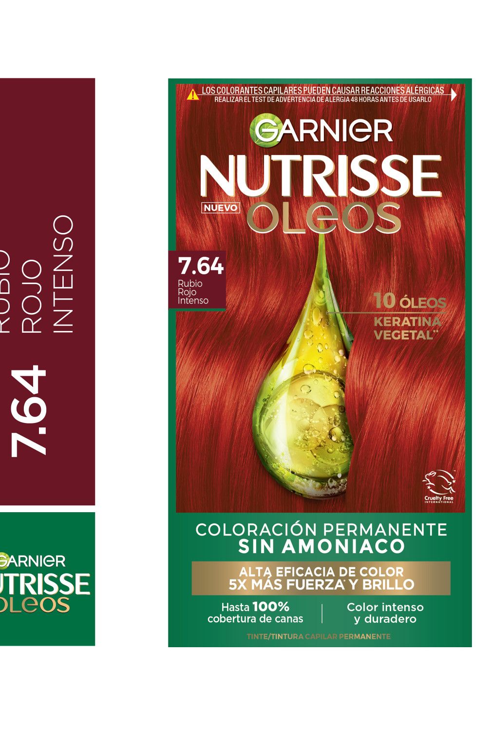 NUTRISSE - Tintura Nutrisse Oleos 7.64 Rubio Rojo Cobrizo 160 g