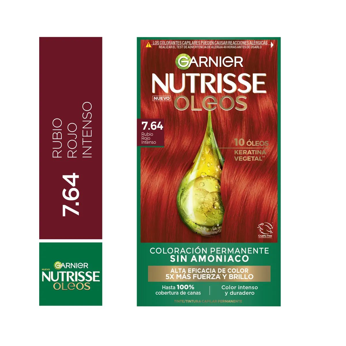 NUTRISSE - Tintura Nutrisse Oleos 7.64 Rubio Rojo Cobrizo 160 g