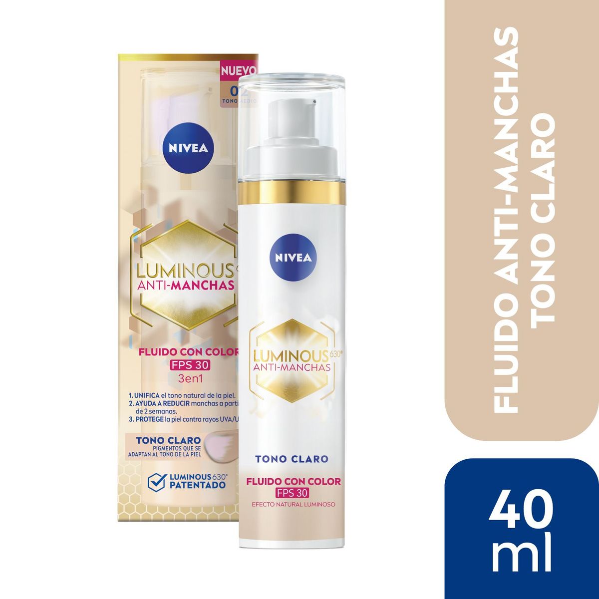 NIVEA - Fluido Luminous Anti Mancha Nivea Tono Claro 40 ml