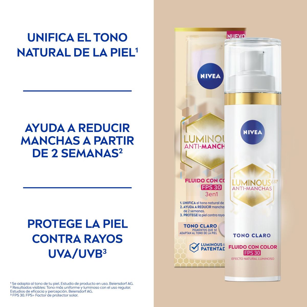 NIVEA - Fluido Luminous Anti Mancha Nivea Tono Claro 40 ml