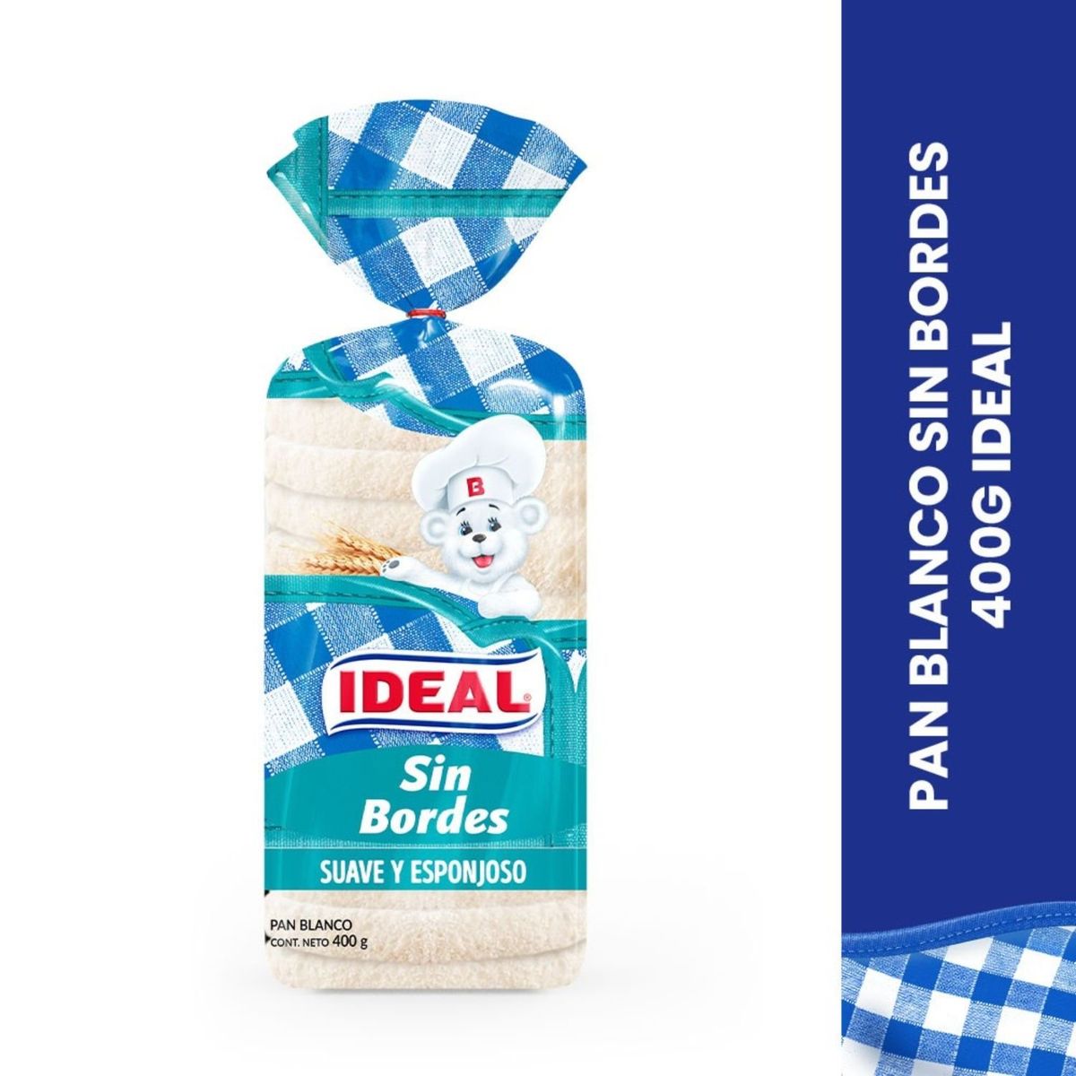 IDEAL - Pan de Molde Blanco Sin Borde Ideal 400 g