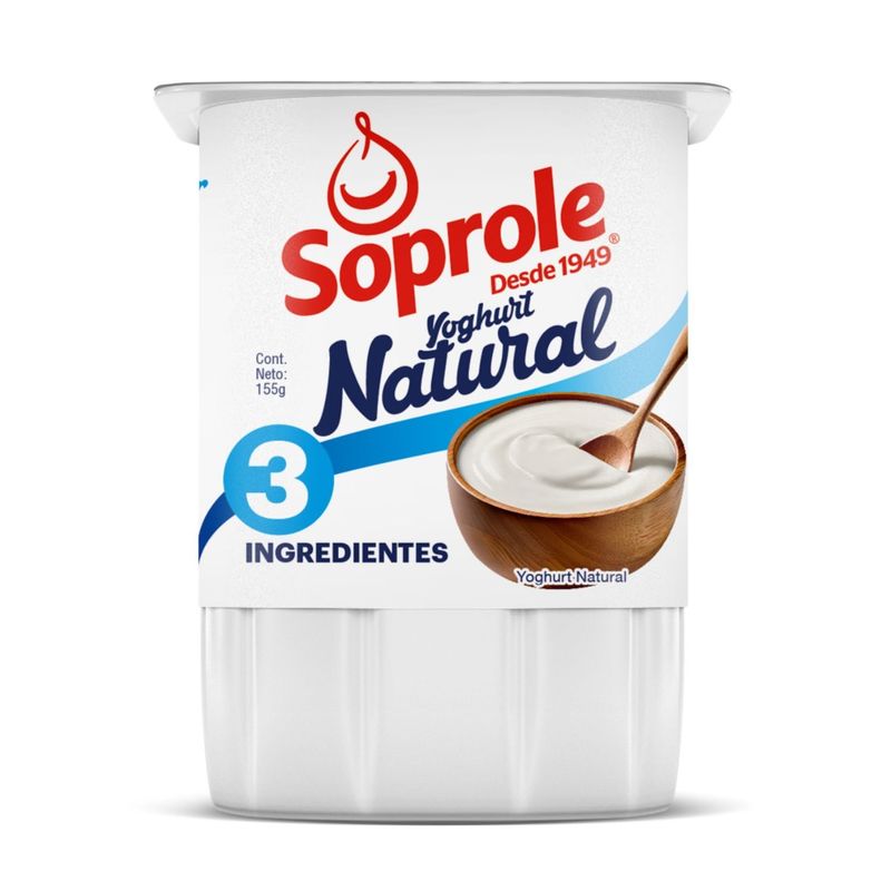 SOPROLE - Yoghurt Natural 3 Ingredientes Soprole 155 g