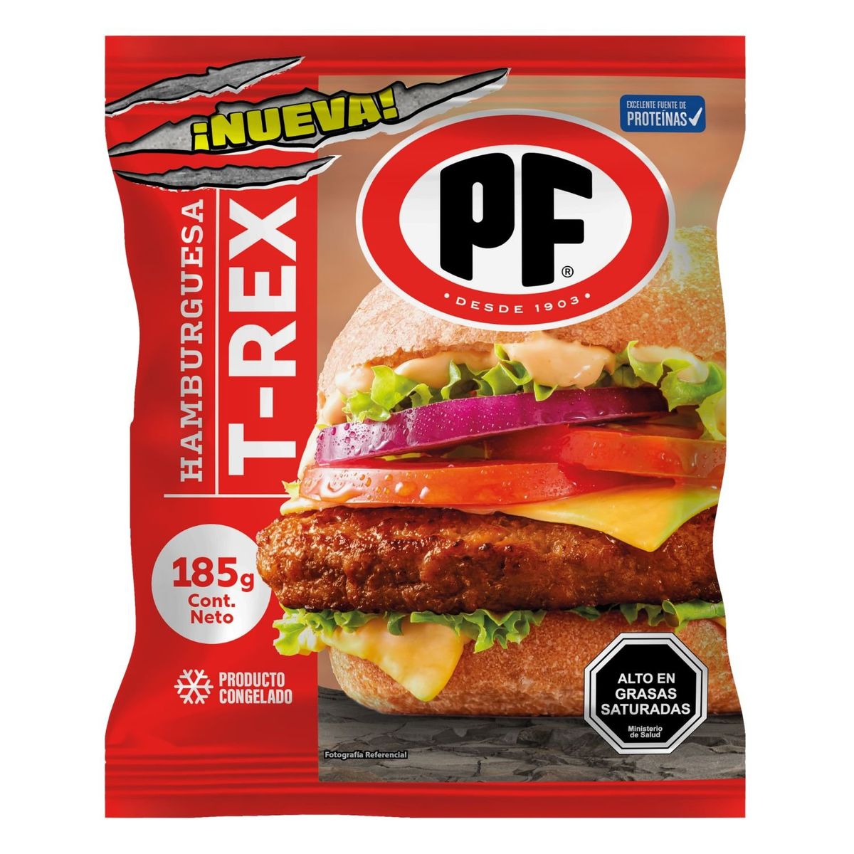 PF - Hamburguesa de Vacuno T-Rex Congelada PF 185 g