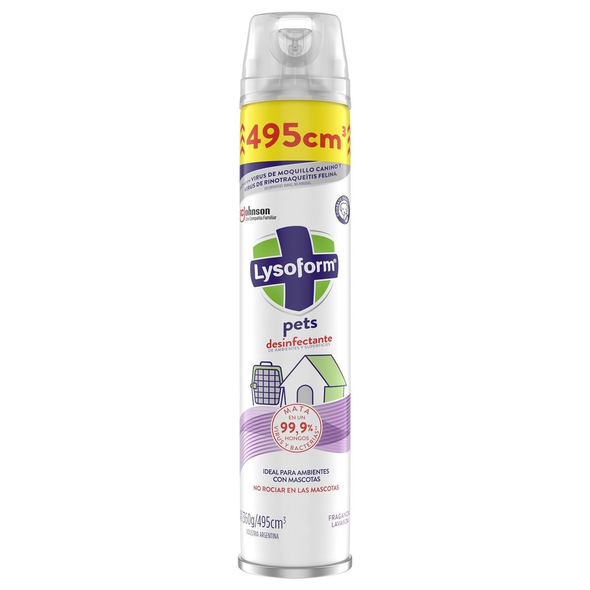 LYSOFORM - Desinfectante de Ambientes de Mascotas Lysoform Pets Lavanda 495 ml