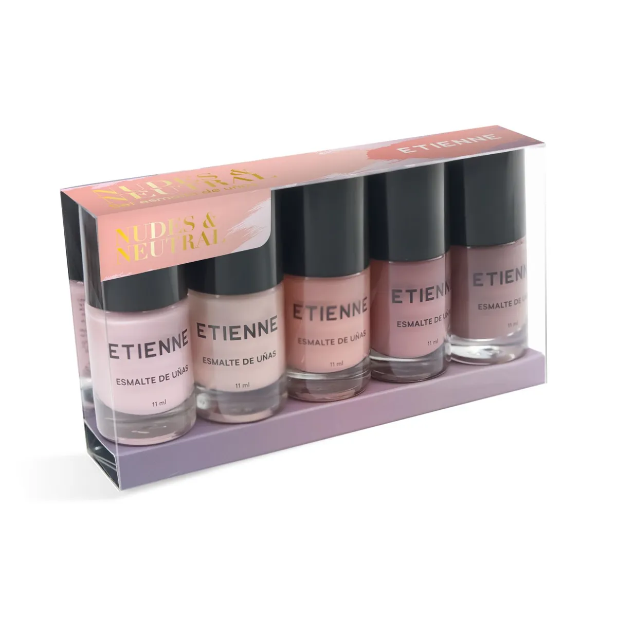 ETIENNE - Pack Esmaltes de Uñas Nudesa Neutral Etienne 5 x 11 ml