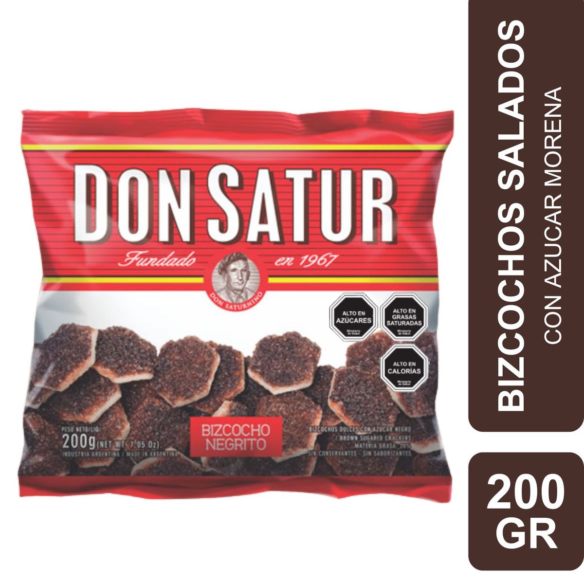 DON SATUR - Bizcochitos Salados con Azúcar Morena Don Satur 200 gr