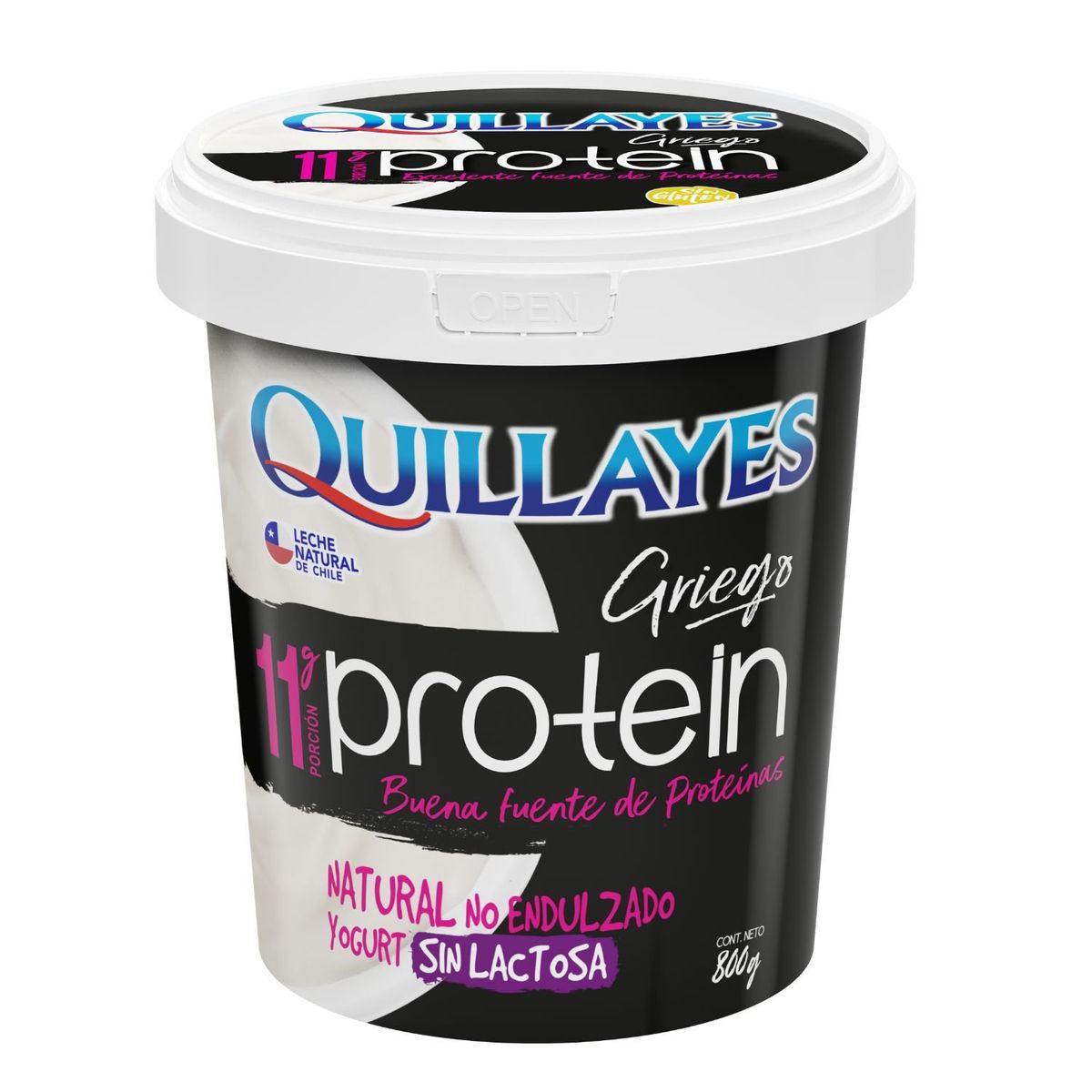 QUILLAYES - Yoghurt Griego Protein Natural Sin Lactosa Quillayes 800 g