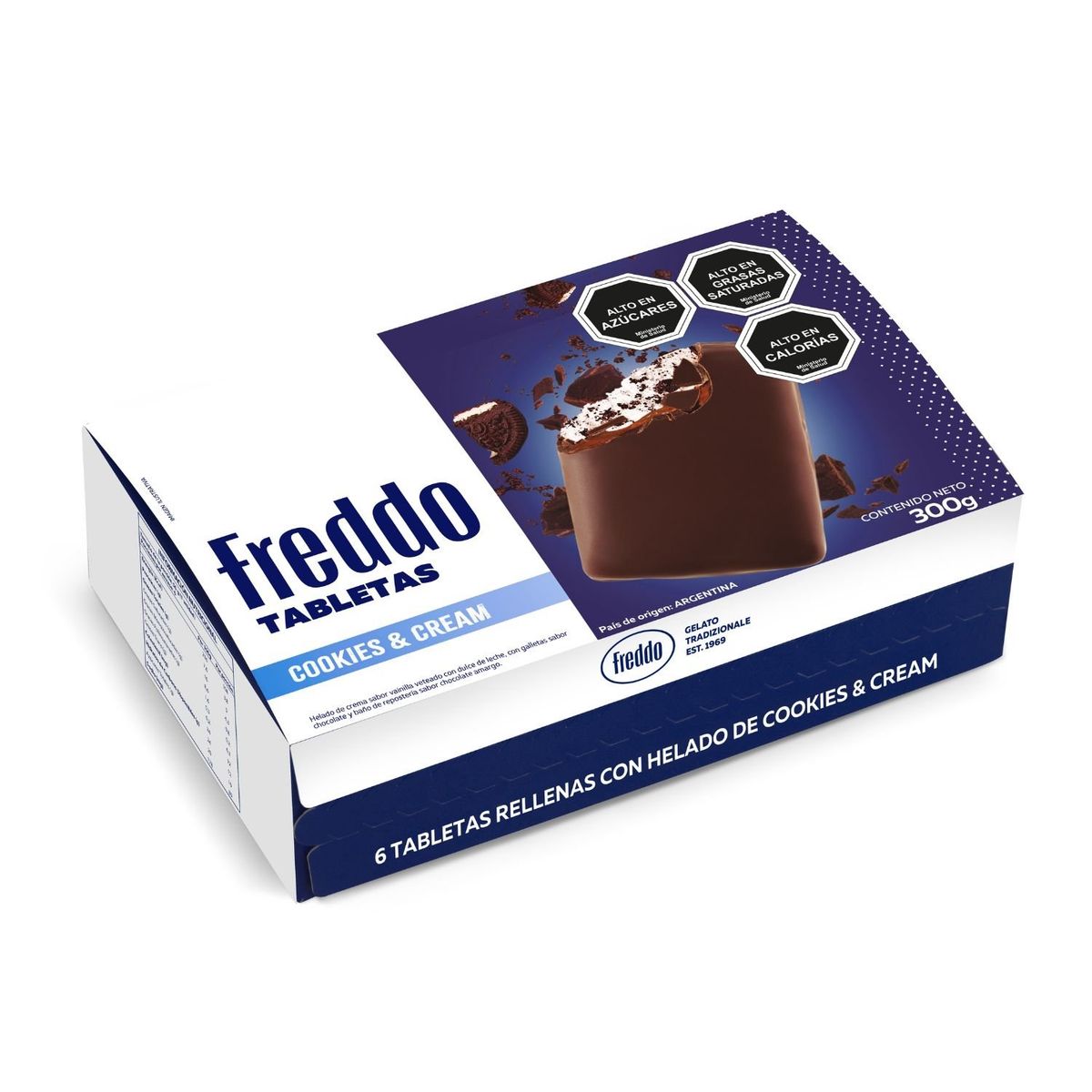 FREDDO - Tabletas Multipack Rellenas con Helado Cookies and Cream Freddo 6 Un