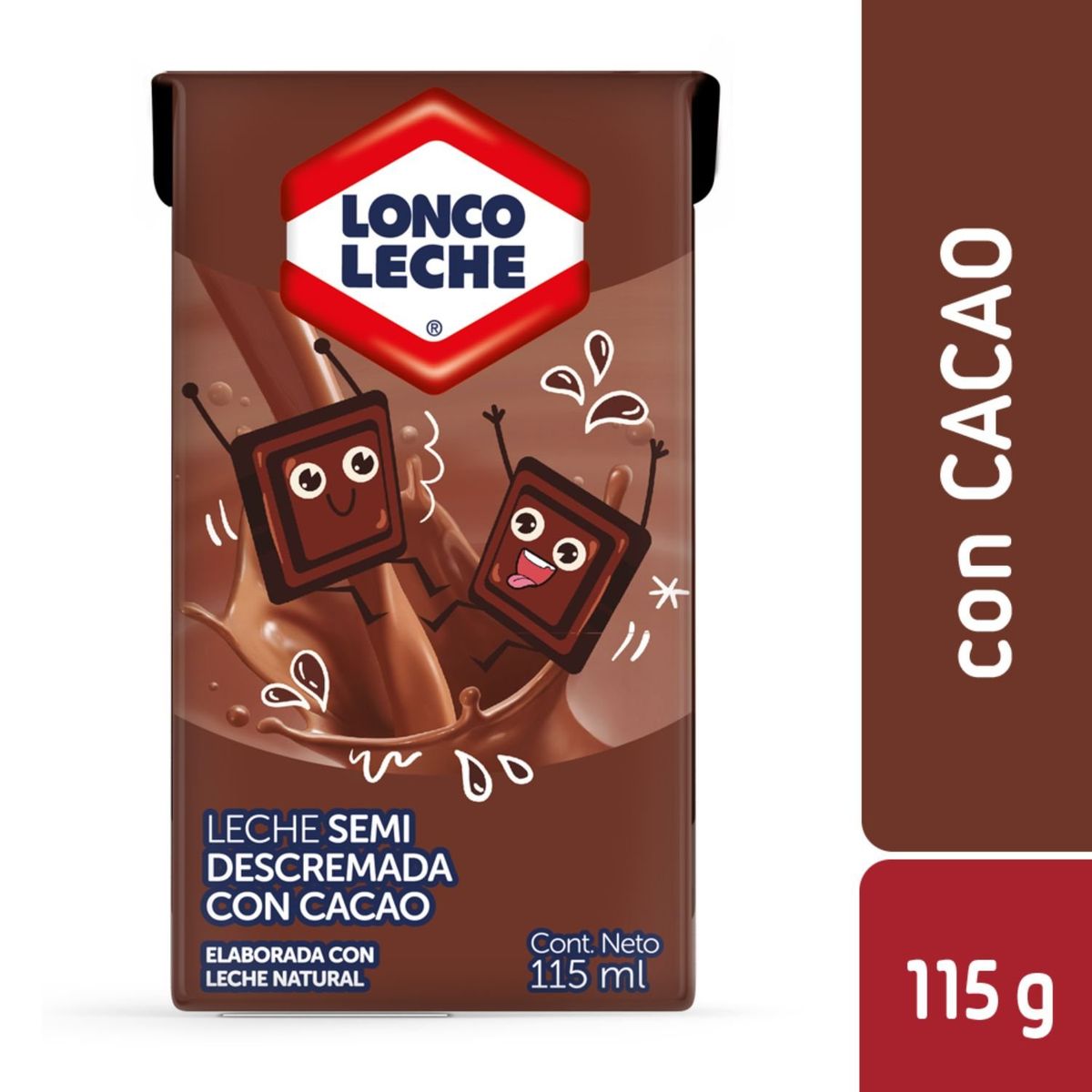 LONCOLECHE - Leche Semidescremada Sabor Chocolate Loncoleche 115 ml
