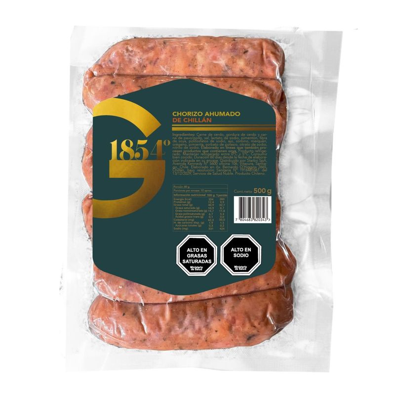 G1854 - Chorizo Ahumado de Chillán G1854 500 g