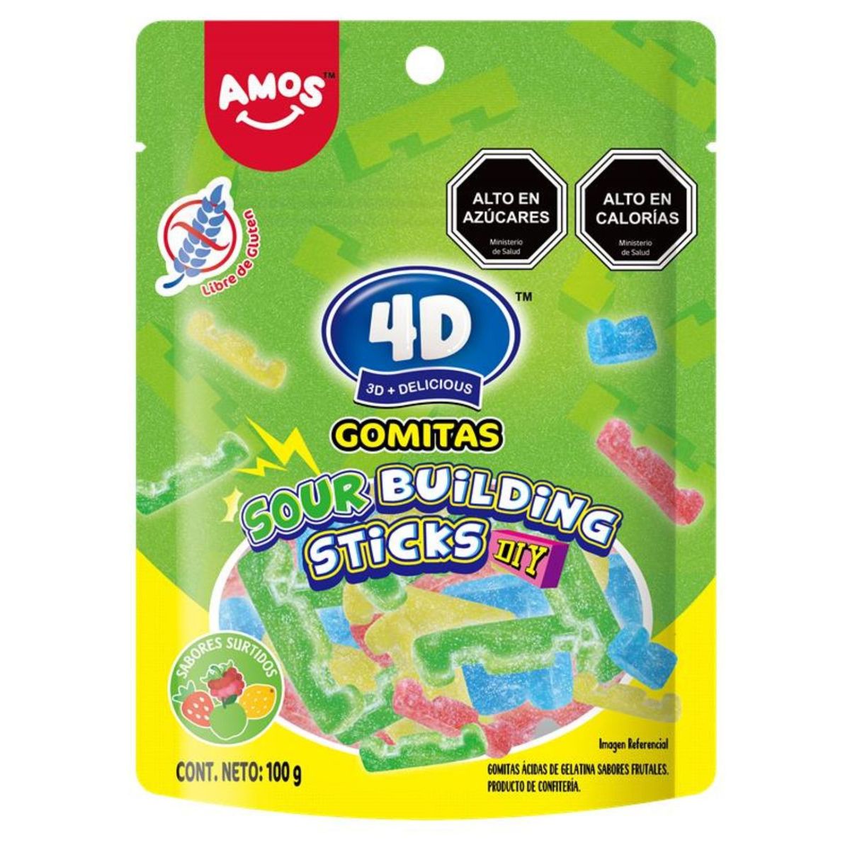 AMOS - Gomitas Ácidas Amos Bloques Sour 100 g