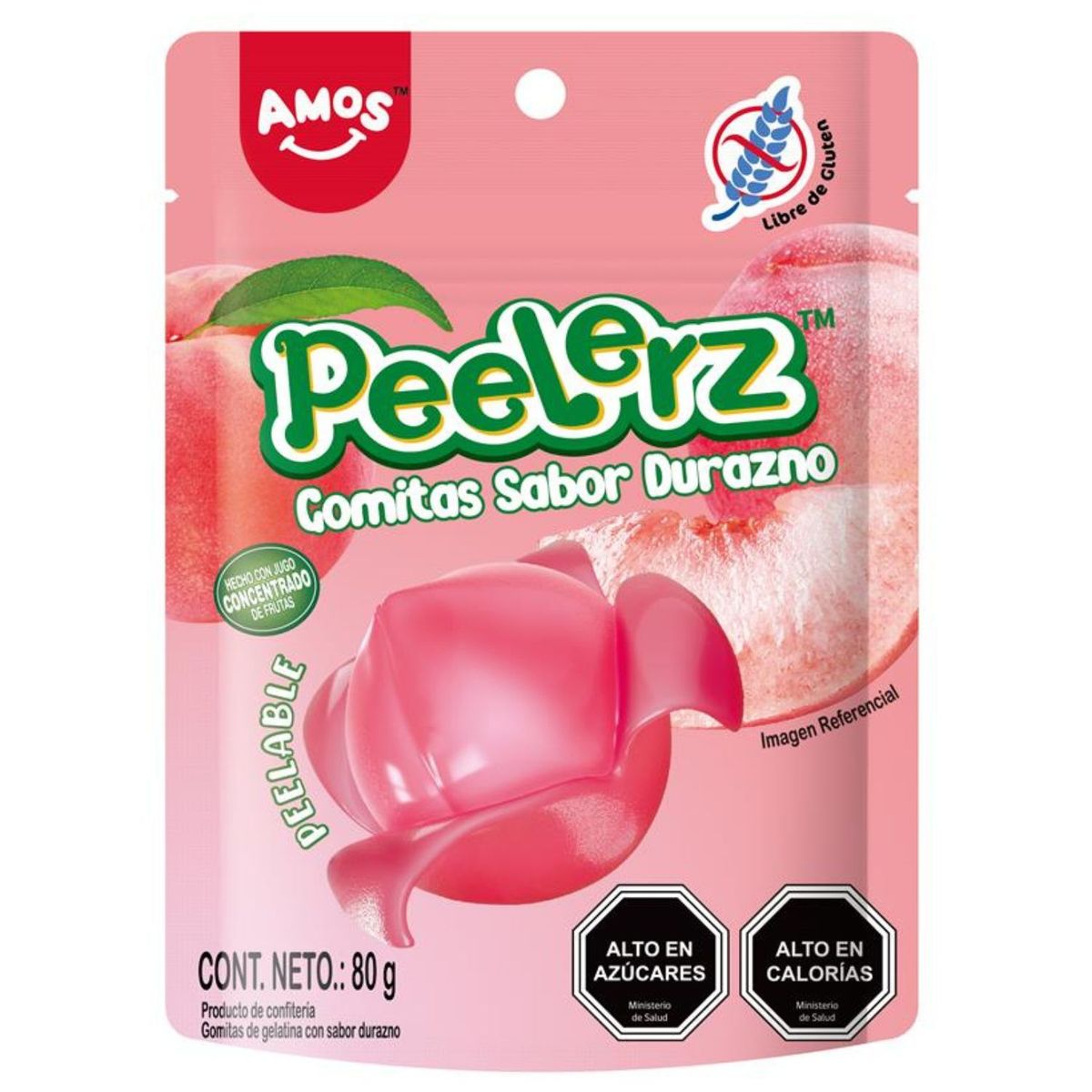 AMOS - Gomitas Peelerz Amos Durazno 80 g