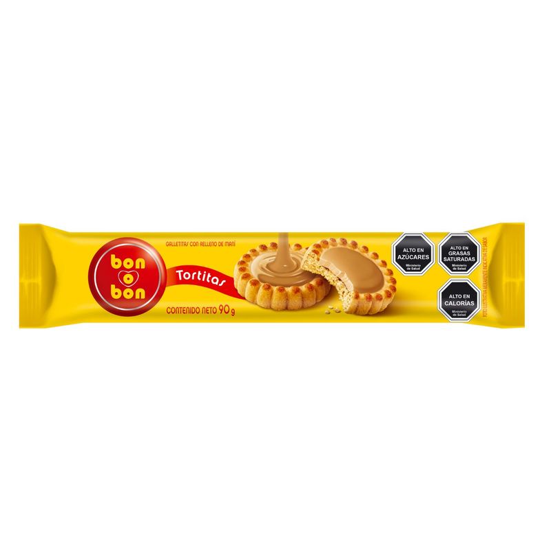 BON O BON - Galleta Bon o Bon Tortitas Relleno de Maní 90 g