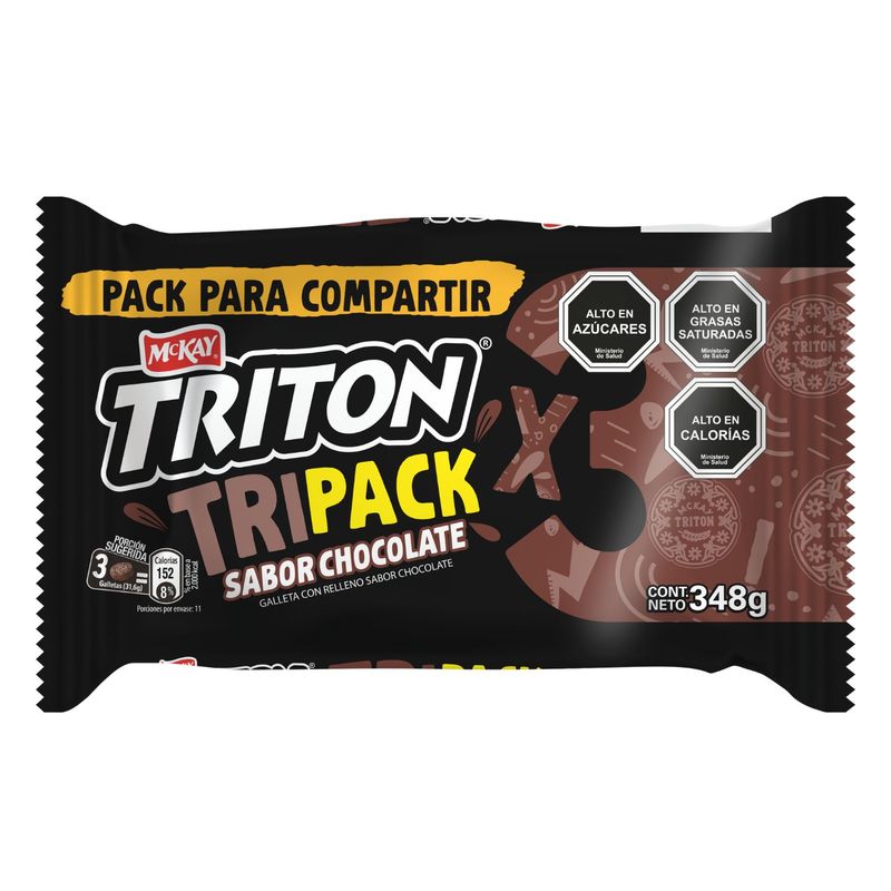 TRITON - Tripack Galleta Triton Sabor Chocolate 3 x 116 g