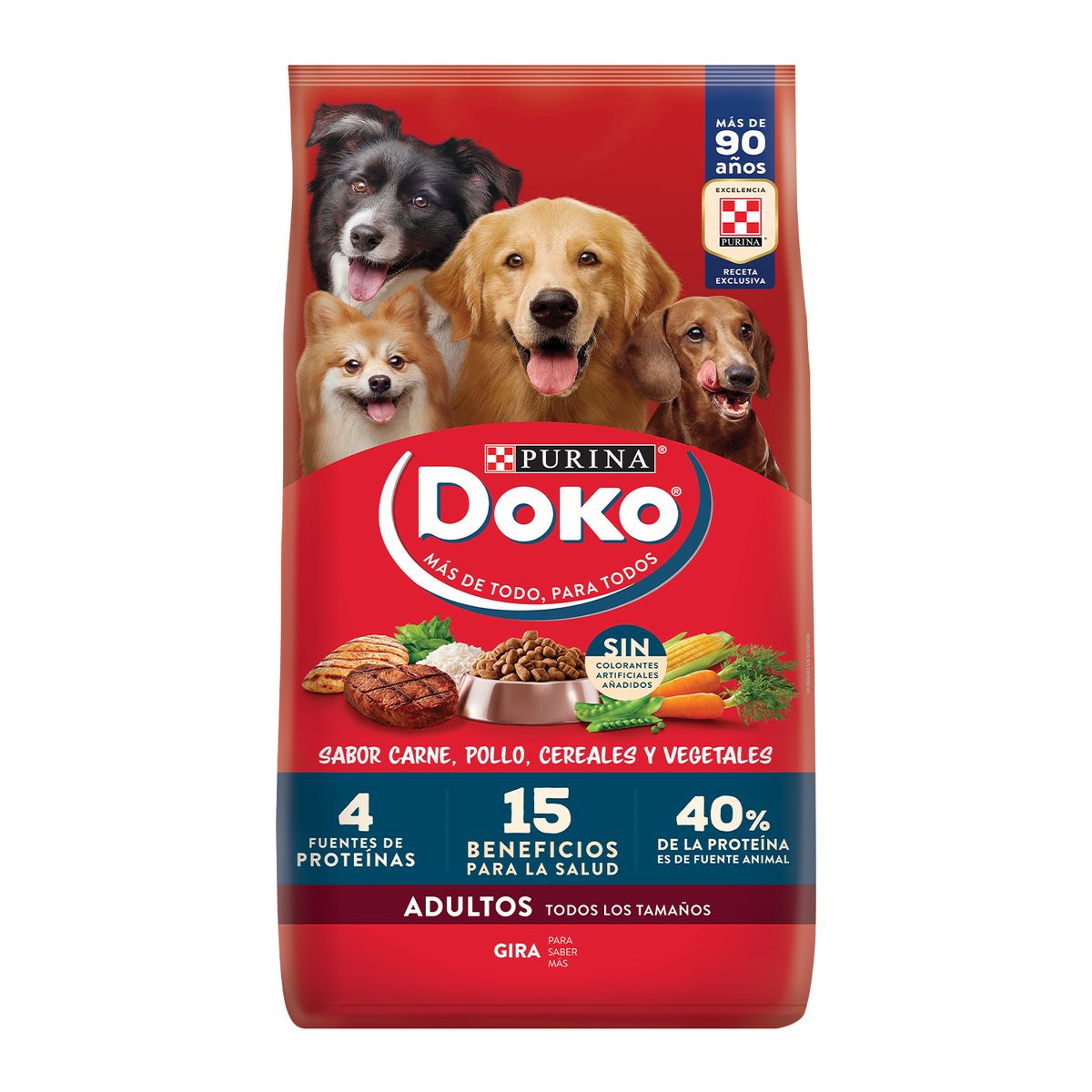 DOKO - Alimento Seco para Perros Adultos Doko Carne, Pollo, Cereales y Vegetales 12 Kg