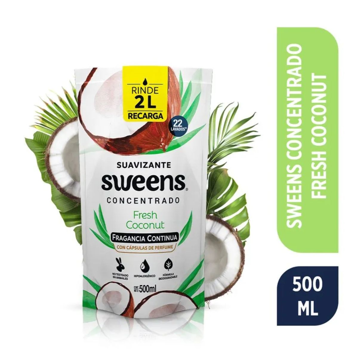 SWEENS - Suavizante para la Ropa Aroma Fresh Coconut Doypack Sweens 500 ml