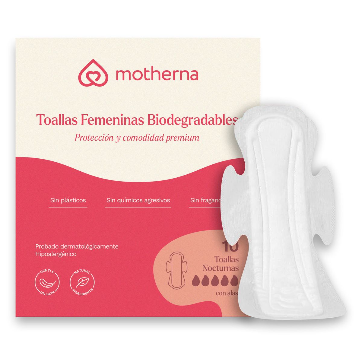 MOTHERNA - Toallitas Higiénicas Motherna Nocturnas 10 Un