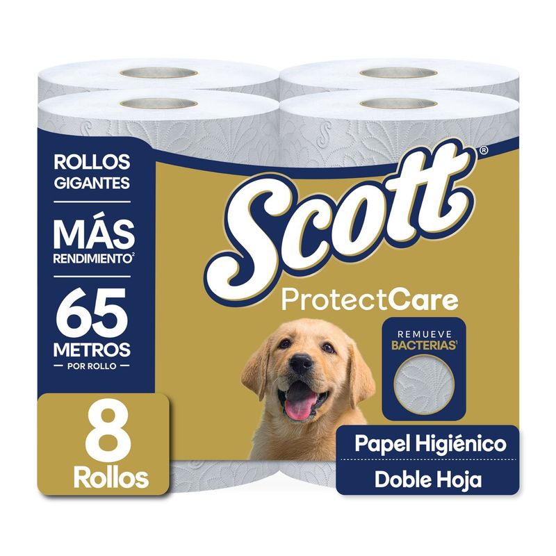 SCOTT - Papel Higiénico Scott Protect Care Doble Hoja 8 x 65 mts