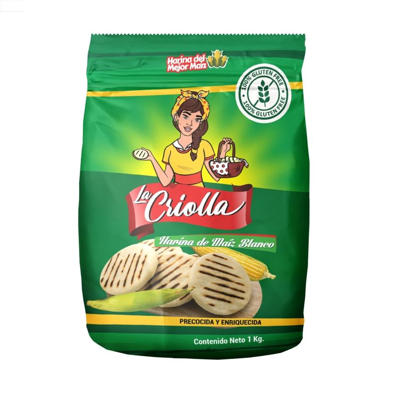 LA CRIOLLA - Harina de Maíz Blanco La Criolla 1 Kg