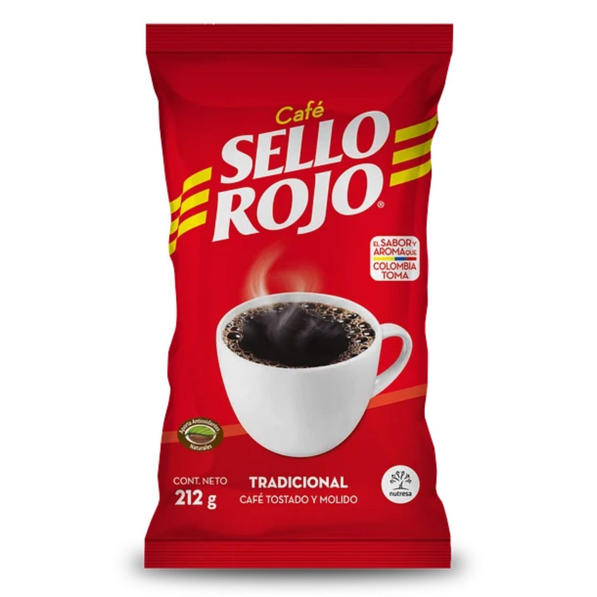 SELLO ROJO - Café Tostado y Molido Tradicional Sello Rojo 212 g