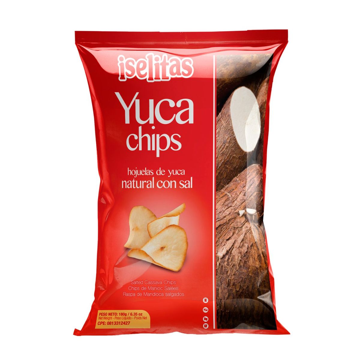 ISELITAS - Snack Yuca Chips con Sal 180 g