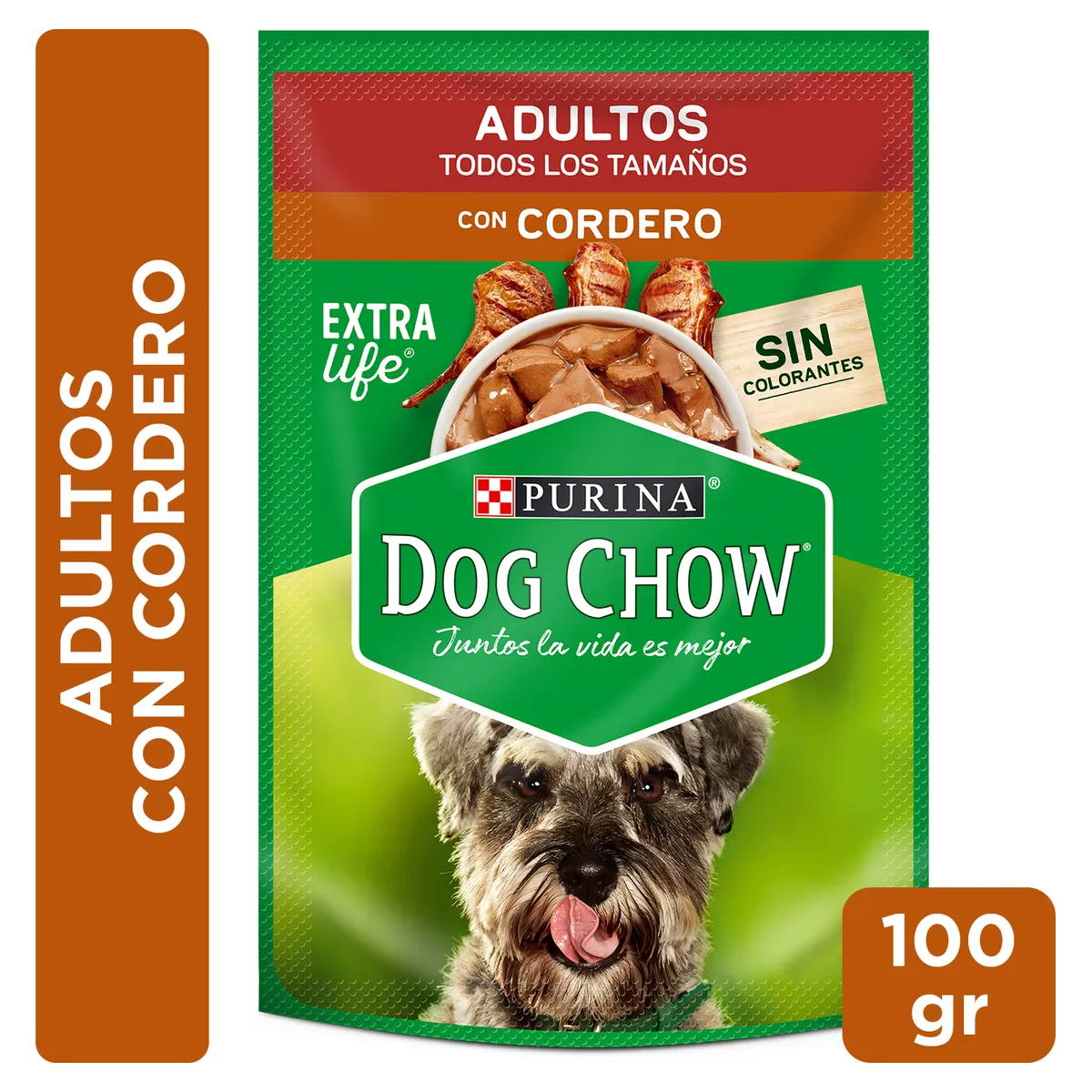DOG CHOW - Pouch para Perros Adultos Dog Chow Cordero 100 gr