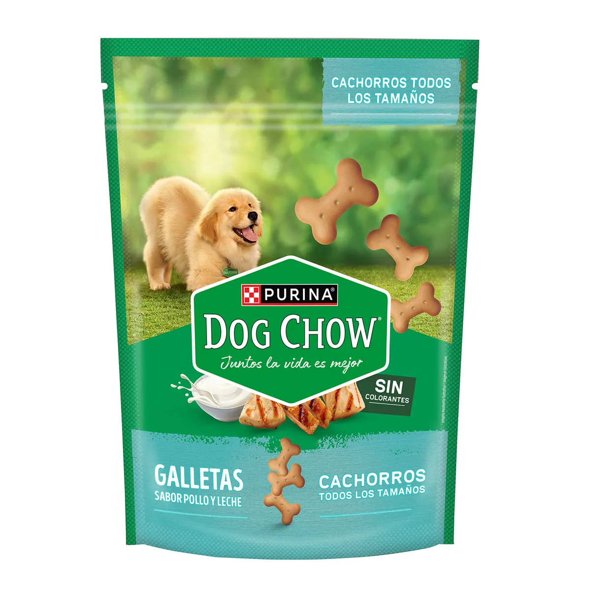 DOG CHOW - Snack Galletas para Perros Cachorros Dog Chow Pollo y Leche 300 gr