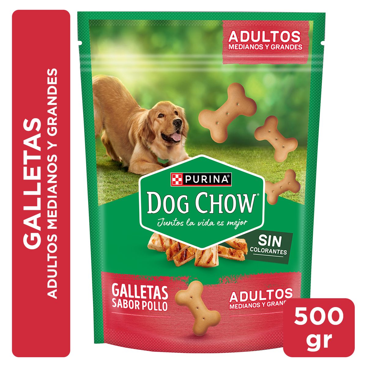 DOG CHOW - Snack Galletas para Perros Adultos Dog Chow Pollo 500 gr
