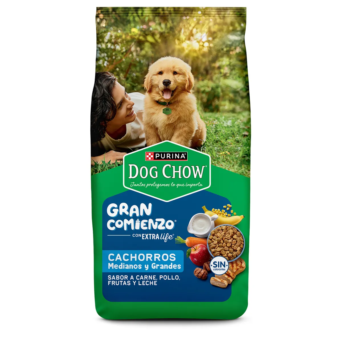 DOG CHOW - Alimento para Perros Cachorros Dog Chow Carne, Pollo, Frutas y Leche 12 Kg