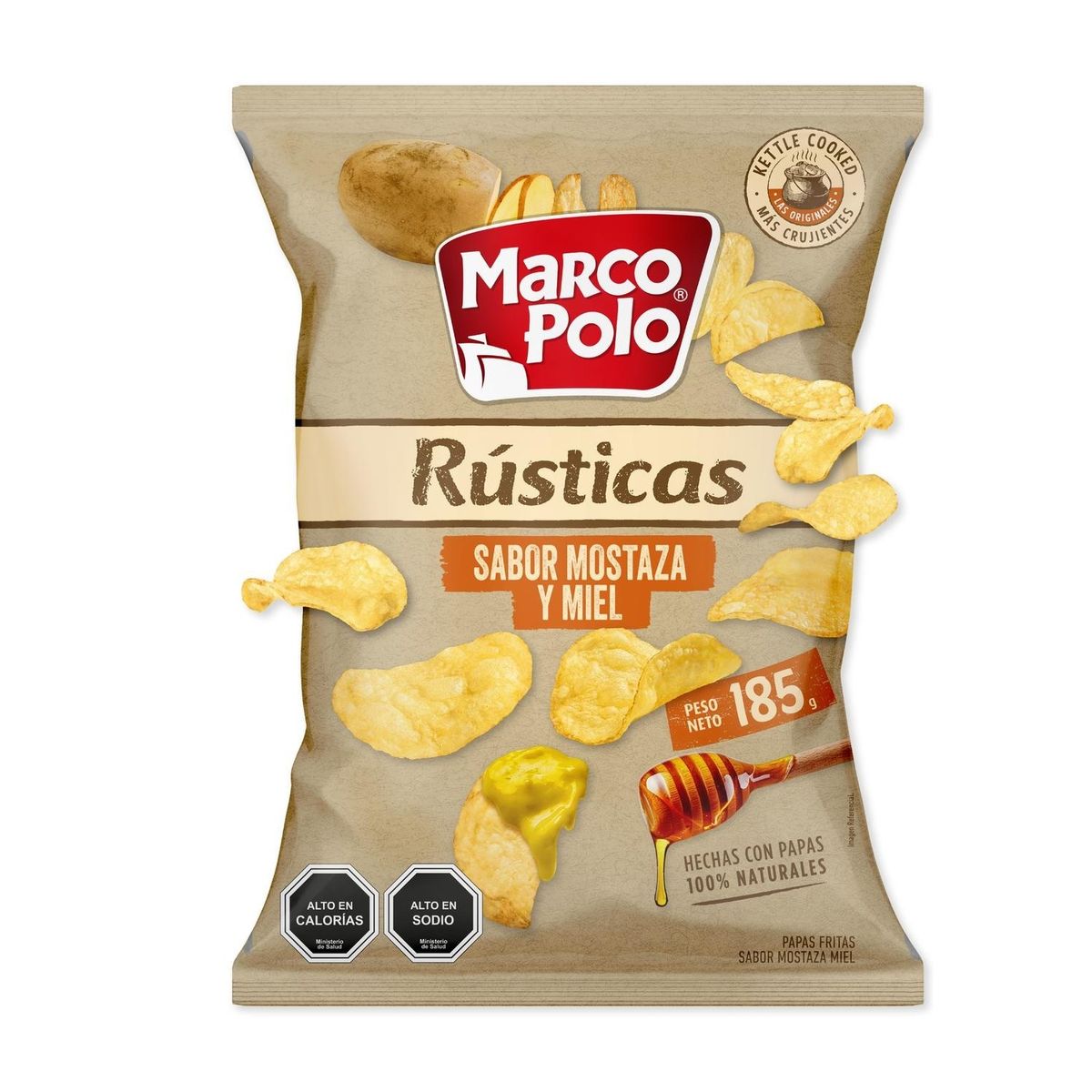 MARCO POLO - Papas Fritas Rústicas Sabor Mostaza y Miel Marco Polo 185 g