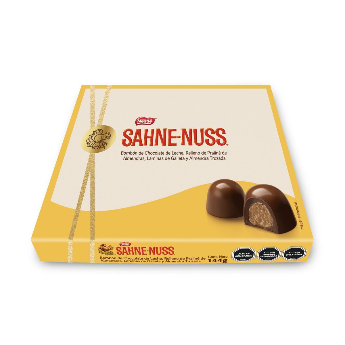 SAHNE NUSS - Bombones de Chocolate Sahne Nuss Praliné de Almendras 144 g